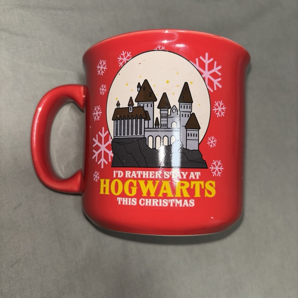 Harry Potter Holiday Mug I'd Rather Stay At Hogwarts This Christmas Ceramic Cup